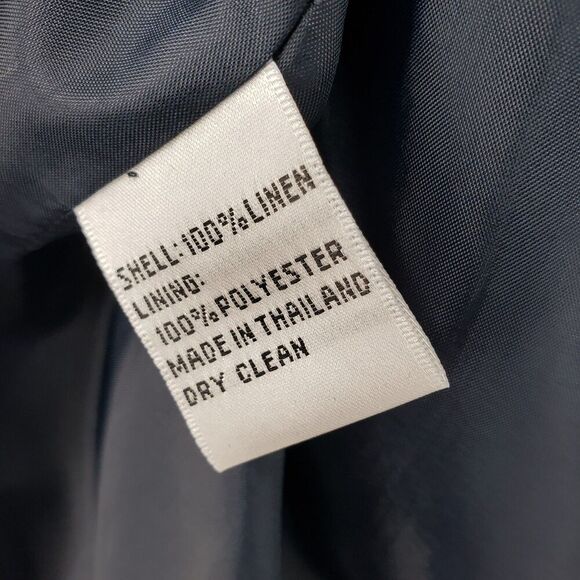 Talbots Blazer Womens 20W Navy Blue Irish Linen Lined Career Suit Jacket Pockets - Picture 4 of 9